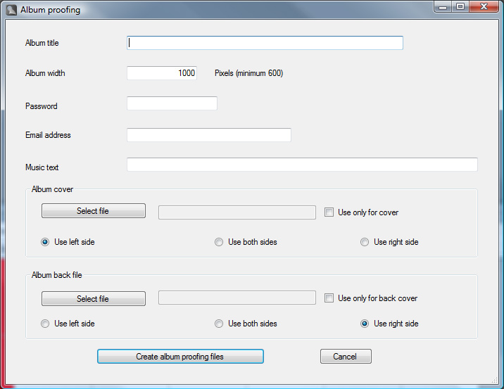 Album DS album proofing system
