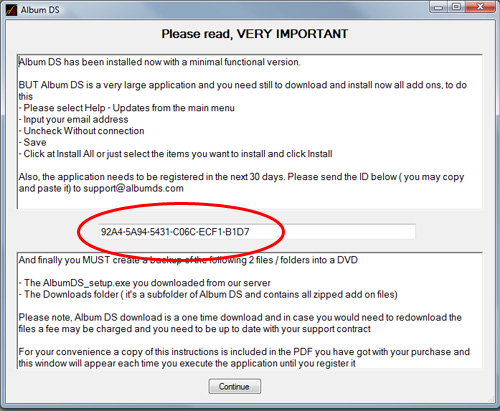How to register Album DS for a Pc